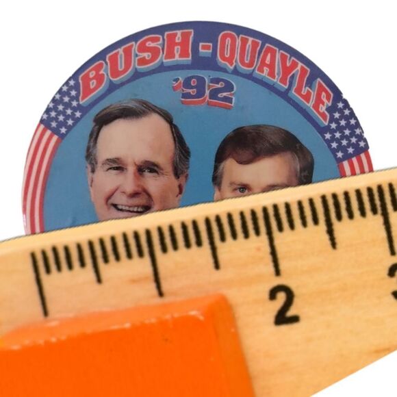 Vintage Bush Quayle 1992 Experience Counts Presidential Campaign Button 3" - Picture 3 of 4
